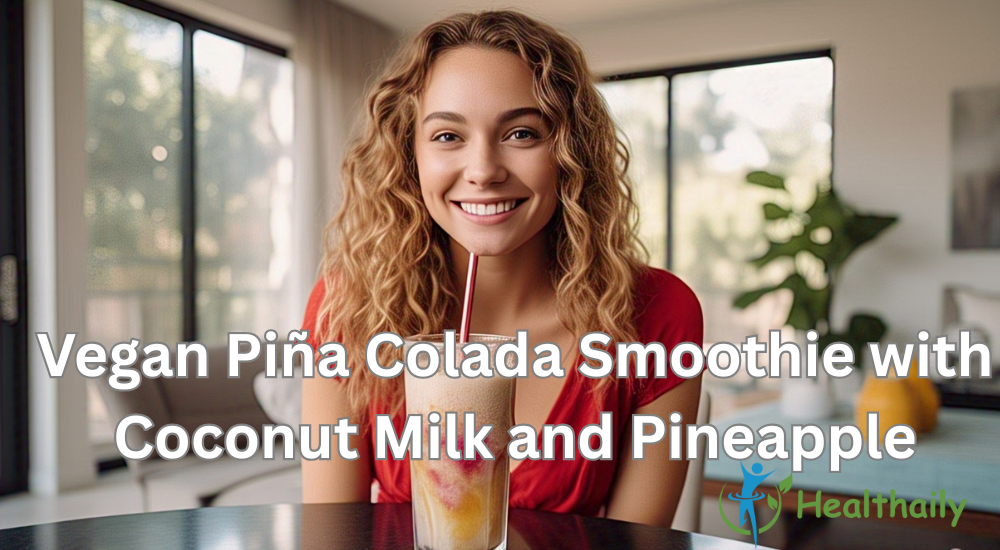 Vegan Piña Colada Smoothie with Coconut Milk and Pineapple